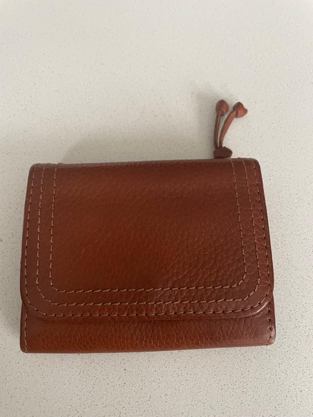 Compact Brown Leather Wallet by Banana Republic